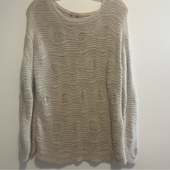 J Jill Oatmeal Textured Loose Knit Casual Sweater - Picture 1 of 13